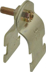 Thomas & Betts - 1" Pipe, 14 Gauge" Pipe or Tube Clamp - Gold Galvanized, 1,000 Lb Capacity - Exact Tool & Supply