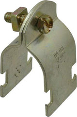 Thomas & Betts - 1-1/4" Pipe, 14 Gauge" Pipe or Tube Clamp - Gold Galvanized, 1,000 Lb Capacity - Exact Tool & Supply