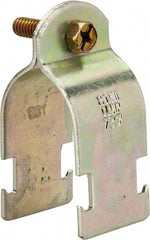 Thomas & Betts - 1-3/8" Pipe, 14 Gauge" Pipe or Tube Clamp - Gold Galvanized, 1,000 Lb Capacity - Exact Tool & Supply