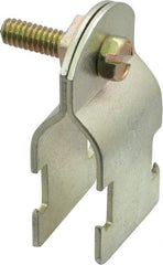Thomas & Betts - 1/2" Pipe, 14 Gauge" Pipe or Conduit Clamp - Gold Galvanized, Rigid & IMC Conduit - Exact Tool & Supply