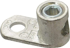Thomas & Betts - 8-1/0 AWG Noninsulated Lug Connection D Shaped Ring Terminal - 3/8" Stud, 1-1/2" OAL x 47/64" Wide, Tin Plated Copper Contact - Exact Tool & Supply