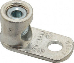Thomas & Betts - 6 AWG Noninsulated Lug Connection D Shaped Ring Terminal - 13/32" Stud, 1-61/64" OAL x 15/16" Wide, Tin Plated Copper Contact - Exact Tool & Supply