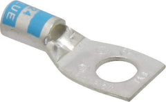 Thomas & Betts - 6 AWG Noninsulated Compression Connection Square Ring Terminal - 5/16" Stud, 1.41" OAL x 0.6" Wide, Tin Plated Copper Contact - Exact Tool & Supply