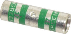 Thomas & Betts - 1 AWG Compatible, Noninsulated, Crimp-On Butt Splice Terminal - 2 Wire Entries, Copper Contacts, Tin Contact Plating, 1-1/2" OAL, Green - Exact Tool & Supply