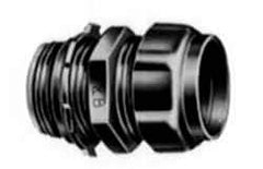 Thomas & Betts - 3-1/2" Trade, Die Cast Zinc Compression Straight EMT Conduit Connector - Noninsulated - Exact Tool & Supply
