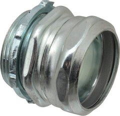 Thomas & Betts - 1-1/2" Trade, Steel Compression Straight EMT Conduit Connector - Noninsulated - Exact Tool & Supply
