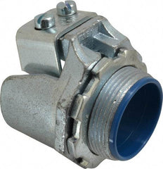 Thomas & Betts - 1-1/2" Trade, Malleable Iron Set Screw Straight FMC Conduit Connector - Insulated - Exact Tool & Supply