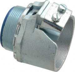 Thomas & Betts - 2" Trade, Malleable Iron Set Screw Straight FMC Conduit Connector - Insulated - Exact Tool & Supply