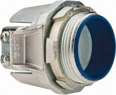 Thomas & Betts - 2-1/2" Trade, Malleable Iron Set Screw Straight FMC Conduit Connector - Insulated - Exact Tool & Supply