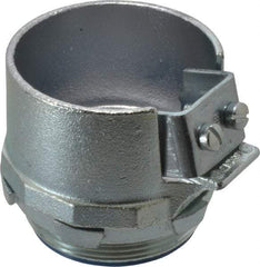 Thomas & Betts - 3" Trade, Malleable Iron Set Screw Straight FMC Conduit Connector - Insulated - Exact Tool & Supply