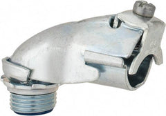 Thomas & Betts - 1/2" Trade, Steel Set Screw Angled FMC Conduit Connector - Insulated - Exact Tool & Supply