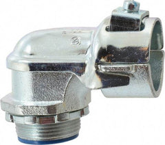 Thomas & Betts - 1-1/4" Trade, Malleable Iron Set Screw Angled FMC Conduit Connector - Insulated - Exact Tool & Supply