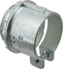 Thomas & Betts - 2" Trade, Malleable Iron Squeeze Clamp Straight FMC Conduit Connector - Noninsulated - Exact Tool & Supply