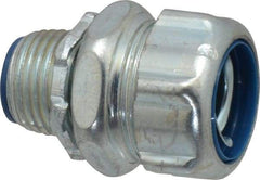 Thomas & Betts - 1/2" Trade, Steel Threaded Straight Liquidtight Conduit Connector - Insulated - Exact Tool & Supply