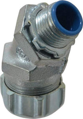 Thomas & Betts - 1/2" Trade, Malleable Iron Threaded Angled Liquidtight Conduit Connector - Insulated - Exact Tool & Supply