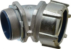 Thomas & Betts - 2" Trade, Malleable Iron Threaded Angled Liquidtight Conduit Connector - Insulated - Exact Tool & Supply