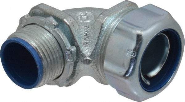 Thomas & Betts - 3/4" Trade, Malleable Iron Threaded Angled Liquidtight Conduit Connector - Insulated - Exact Tool & Supply
