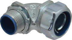 Thomas & Betts - 3/4" Trade, Malleable Iron Threaded Angled Liquidtight Conduit Connector - Insulated - Exact Tool & Supply