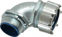 Thomas & Betts - 1-1/2" Trade, Malleable Iron Threaded Angled Liquidtight Conduit Connector - Insulated - Exact Tool & Supply