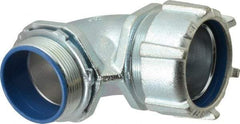 Thomas & Betts - 2" Trade, Malleable Iron Threaded Angled Liquidtight Conduit Connector - Insulated - Exact Tool & Supply