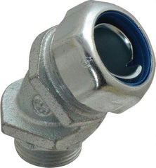 Thomas & Betts - 3/4" Trade, Malleable Iron Threaded Angled Liquidtight Conduit Connector - Noninsulated - Exact Tool & Supply