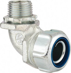 Thomas & Betts - 1/2" Trade, Malleable Iron Threaded Angled Liquidtight Conduit Connector - Noninsulated - Exact Tool & Supply