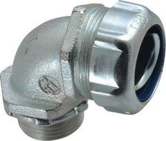 Thomas & Betts - 3/4" Trade, Malleable Iron Threaded Angled Liquidtight Conduit Connector - Noninsulated - Exact Tool & Supply
