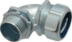 Thomas & Betts - 1" Trade, Malleable Iron Threaded Angled Liquidtight Conduit Connector - Noninsulated - Exact Tool & Supply