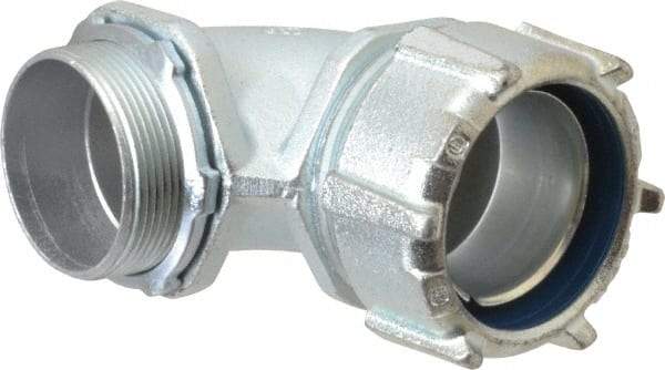 Thomas & Betts - 2" Trade, Malleable Iron Threaded Angled Liquidtight Conduit Connector - Noninsulated - Exact Tool & Supply