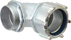 Thomas & Betts - 2" Trade, Malleable Iron Threaded Angled Liquidtight Conduit Connector - Noninsulated - Exact Tool & Supply