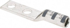 Thomas & Betts - 4 AWG Noninsulated Compression Connection Rectangle Ring Terminal - 1/4" Stud, 2.31" OAL x 0.52" Wide, Tin Plated Copper Contact - Exact Tool & Supply
