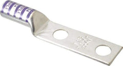 Thomas & Betts - 4/0 AWG Noninsulated Compression Connection Rectangle Ring Terminal - 1/2" Stud, 4.7" OAL x 1.03" Wide, Tin Plated Copper Contact - Exact Tool & Supply