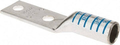 Thomas & Betts - 400 kcmil Wire Noninsulated Compression Connection Rectangle Ring Terminal - 1/2" Stud, 5.51" OAL x 1.41" Wide, Tin Plated Copper Contact - Exact Tool & Supply