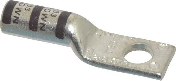 Thomas & Betts - 3-2 AWG Noninsulated Compression Connection Square Ring Terminal - 5/16" Stud, 2.03" OAL x 0.59" Wide, Tin Plated Copper Contact - Exact Tool & Supply