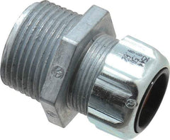 Thomas & Betts - 1/2 to 5/8" Cable Capacity, Liquidtight, Straight Strain Relief Cord Grip - 1 NPT Thread, 1-23/32" Long, Zinc - Exact Tool & Supply