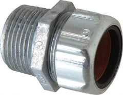 Thomas & Betts - 7/8 to 0.985" Cable Capacity, Liquidtight, Straight Strain Relief Cord Grip - 1 NPT Thread, 1-7/8" Long, Zinc - Exact Tool & Supply