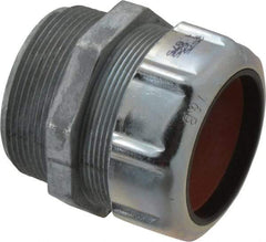 Thomas & Betts - 1-5/8 to 1-7/8" Cable Capacity, Liquidtight, Straight Strain Relief Cord Grip - 2 NPT Thread, 3-1/2" Long, Zinc - Exact Tool & Supply