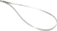 Thomas & Betts - 24" Long Black Stainless Steel Standard Cable Tie - 250 Lb Tensile Strength, 0.25mm Thick, 3" Max Bundle Diam - Exact Tool & Supply