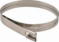 Thomas & Betts - 24" Long Black Stainless Steel Standard Cable Tie - 250 Lb Tensile Strength, 0.25mm Thick, 3" Max Bundle Diam - Exact Tool & Supply