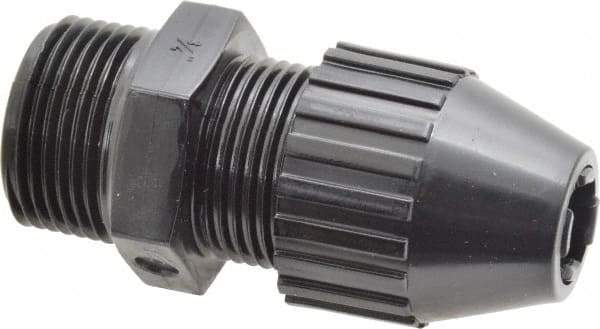 Thomas & Betts - 1/4 to 0.4" Cable Capacity, Liquidtight, Straight Strain Relief Cord Grip - 3/4 Thread, 2.7" Long, Nylon - Exact Tool & Supply