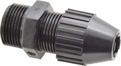Thomas & Betts - 1/4 to 0.4" Cable Capacity, Liquidtight, Straight Strain Relief Cord Grip - 3/4 Thread, 2.7" Long, Nylon - Exact Tool & Supply