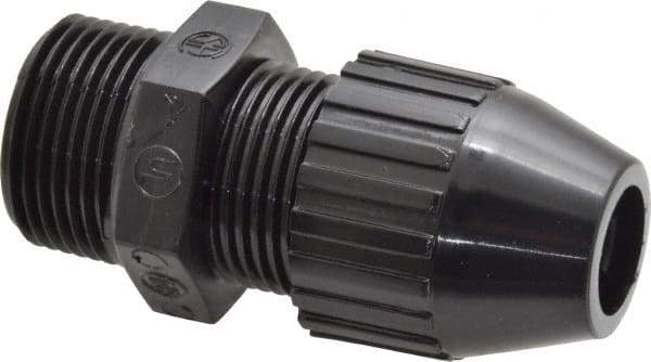 Thomas & Betts - 0.4 to 0.56" Cable Capacity, Liquidtight, Straight Strain Relief Cord Grip - 3/4 Thread, 2.7" Long, Nylon - Exact Tool & Supply