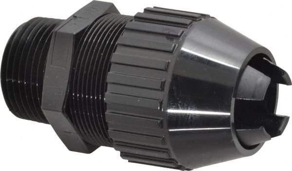 Thomas & Betts - 0.77 to 0.895" Cable Capacity, Liquidtight, Straight Strain Relief Cord Grip - 1 Thread, 3.3" Long, Nylon - Exact Tool & Supply