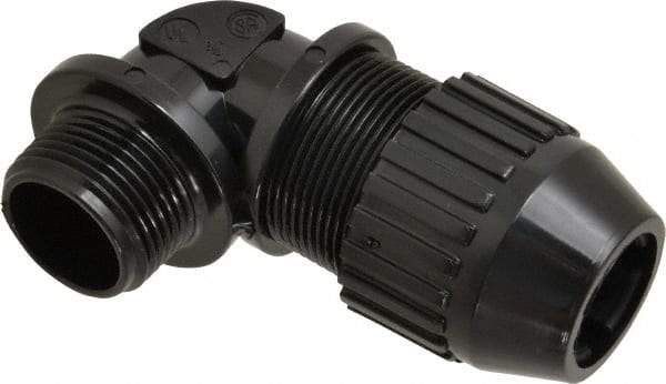 Thomas & Betts - 0.66 to 0.78" Cable Capacity, Liquidtight, Elbow Strain Relief Cord Grip - 3/4 Thread, Nylon - Exact Tool & Supply