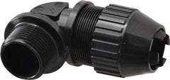 Thomas & Betts - 0.66 to 0.78" Cable Capacity, Liquidtight, Elbow Strain Relief Cord Grip - 1 Thread, 3-1/4" Long, Nylon - Exact Tool & Supply