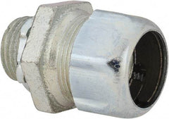 Thomas & Betts - 1/2" Trade, Malleable Iron Compression Straight Rigid/Intermediate (IMC) Conduit Connector - Noninsulated - Exact Tool & Supply