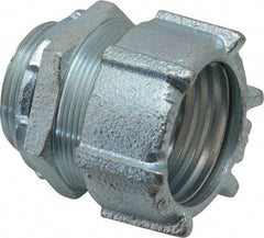 Thomas & Betts - 1-1/4" Trade, Malleable Iron Compression Straight Rigid/Intermediate (IMC) Conduit Connector - Noninsulated - Exact Tool & Supply