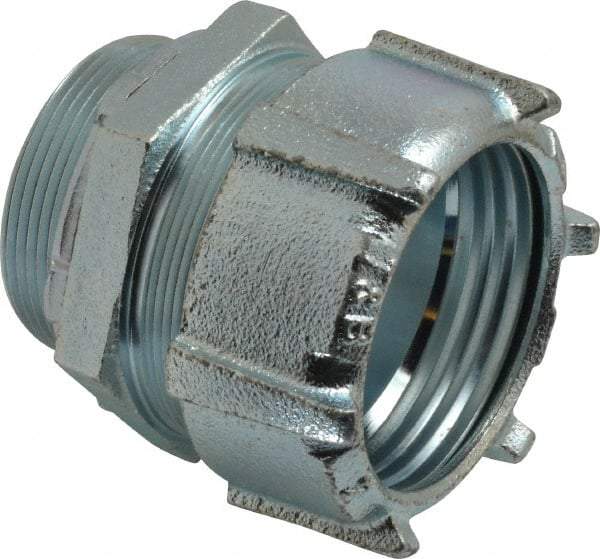 Thomas & Betts - 2" Trade, Malleable Iron Compression Straight Rigid/Intermediate (IMC) Conduit Connector - Noninsulated - Exact Tool & Supply
