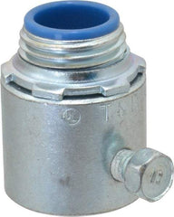Thomas & Betts - 1/2" Trade, Steel Set Screw Straight Rigid/Intermediate (IMC) Conduit Connector - Insulated - Exact Tool & Supply