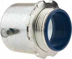 Thomas & Betts - 1-1/2" Trade, Steel Set Screw Straight Rigid/Intermediate (IMC) Conduit Connector - Insulated - Exact Tool & Supply